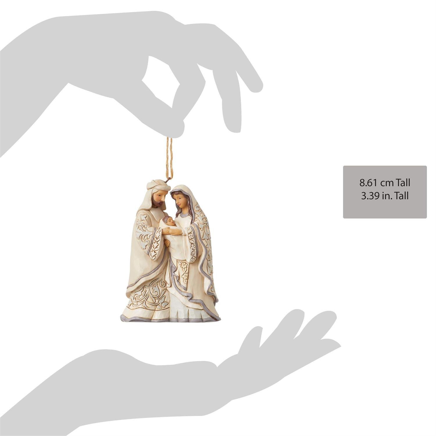 Jim Shore White Woodland Holy Family Hanging Ornament