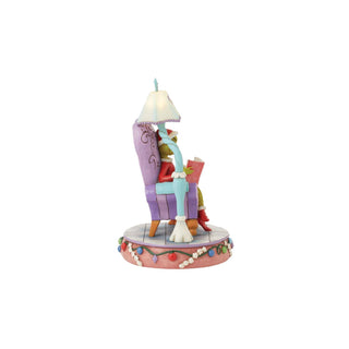 Jim Shore Grinch In Chair With Light-Up Lamp Figurine