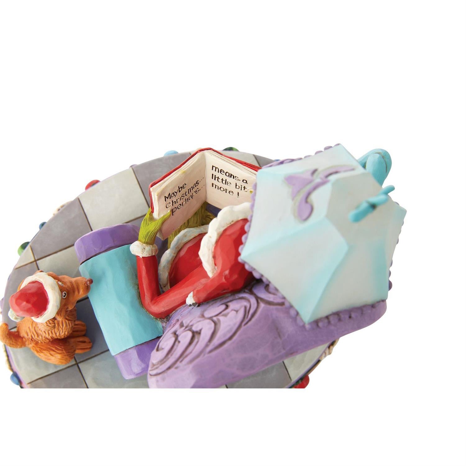 Jim Shore Grinch In Chair With Light-Up Lamp Figurine