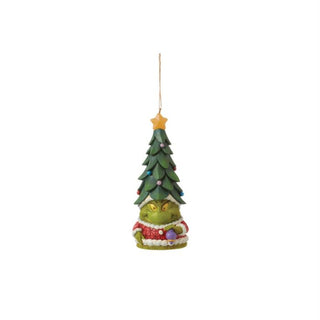 Jim Shore Grinch Gnome With Light-Up Tree Hat Hanging Ornament