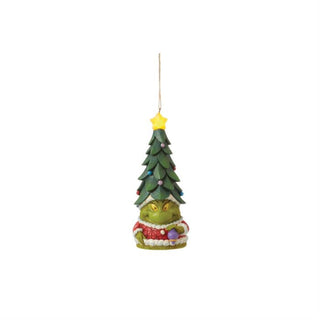 Jim Shore Grinch Gnome With Light-Up Tree Hat Hanging Ornament