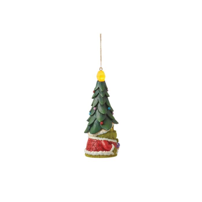 Jim Shore Grinch Gnome With Light-Up Tree Hat Hanging Ornament