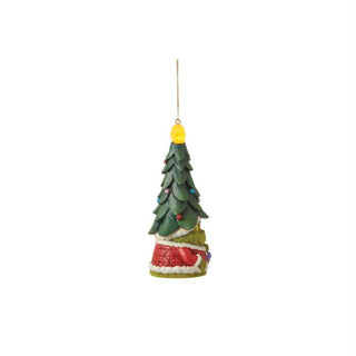 Jim Shore Grinch Gnome With Light-Up Tree Hat Hanging Ornament