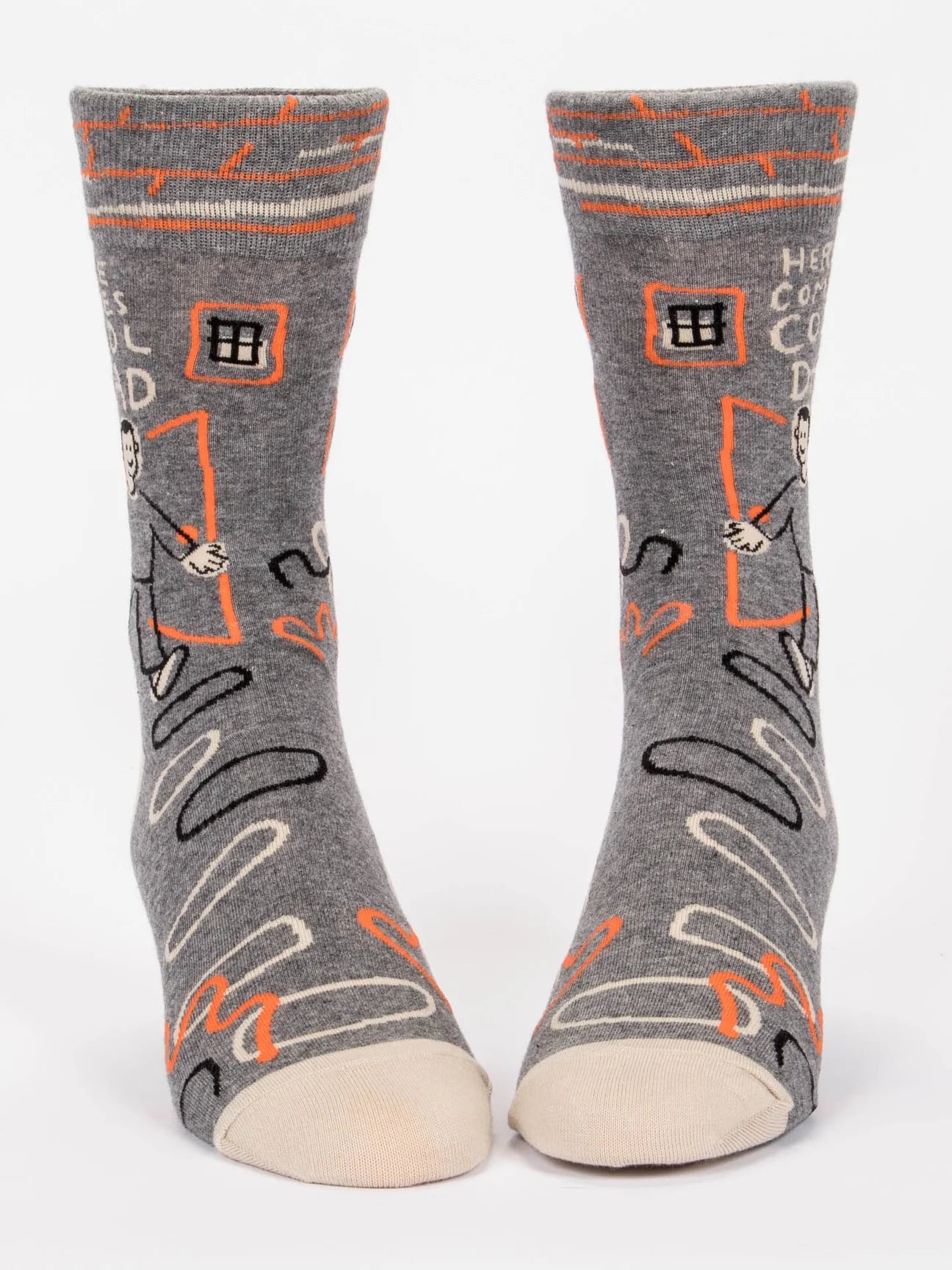 Blue Q Men's Here Comes Cool Dad Crew Socks