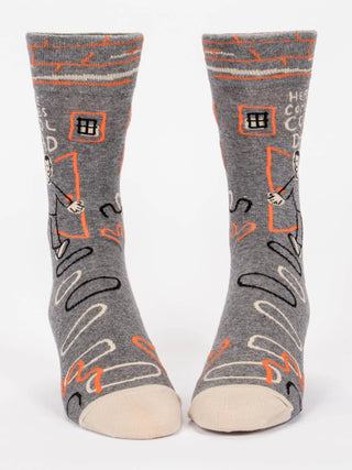 Blue Q Men's Here Comes Cool Dad Crew Socks