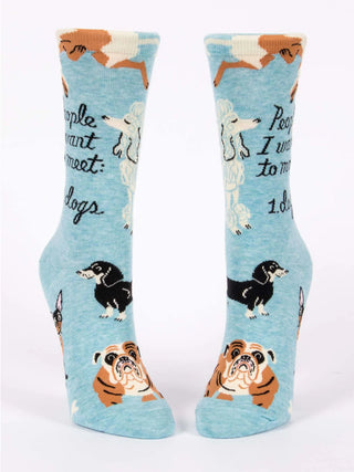 Blue Q Women's People I Want To Meet: Dogs Crew Socks