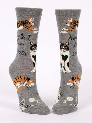Blue Q Women's People I Love: Cats Crew Socks