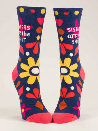Blue Q Women's Sisters Are The Shit Crew Socks