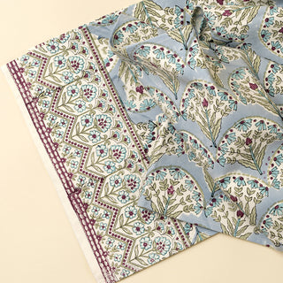 Sakura Block Print Table Runner Blue