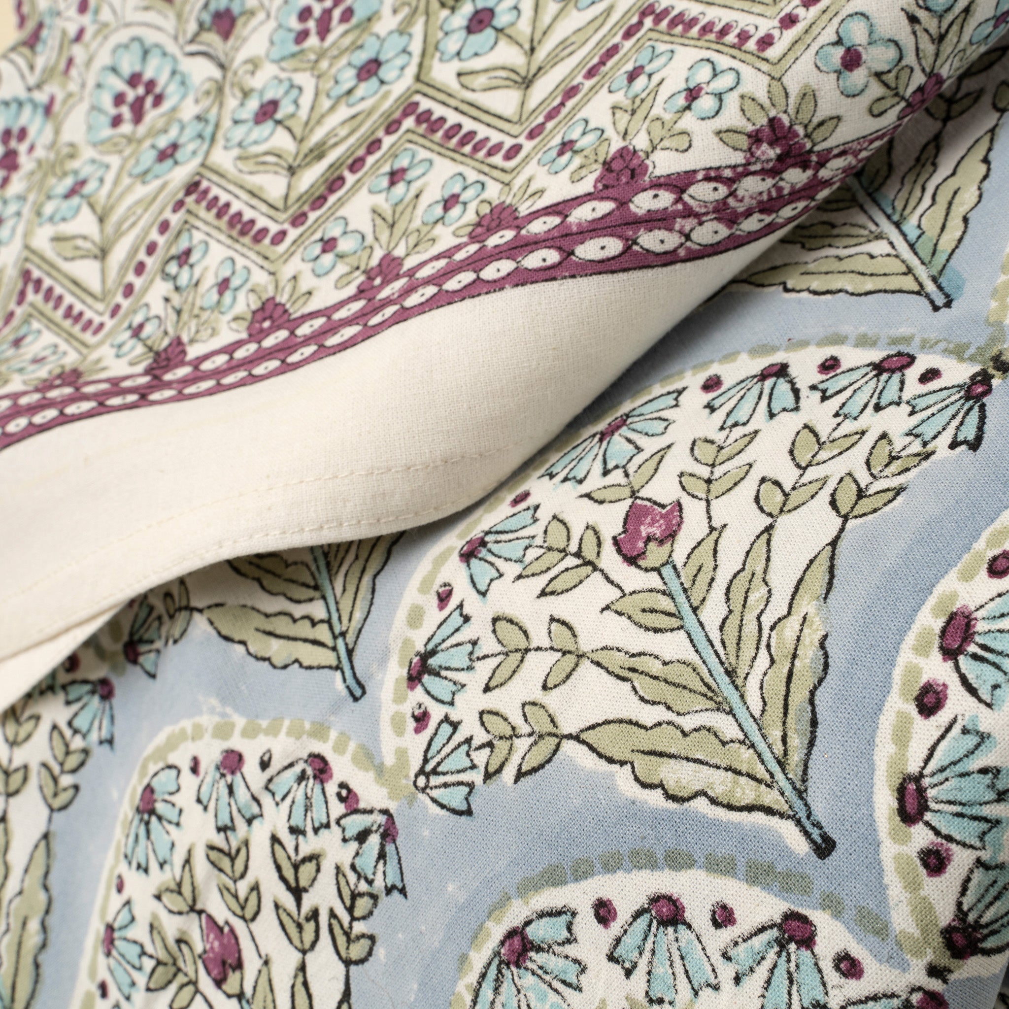 Sakura Block Print Tablecloth Blue