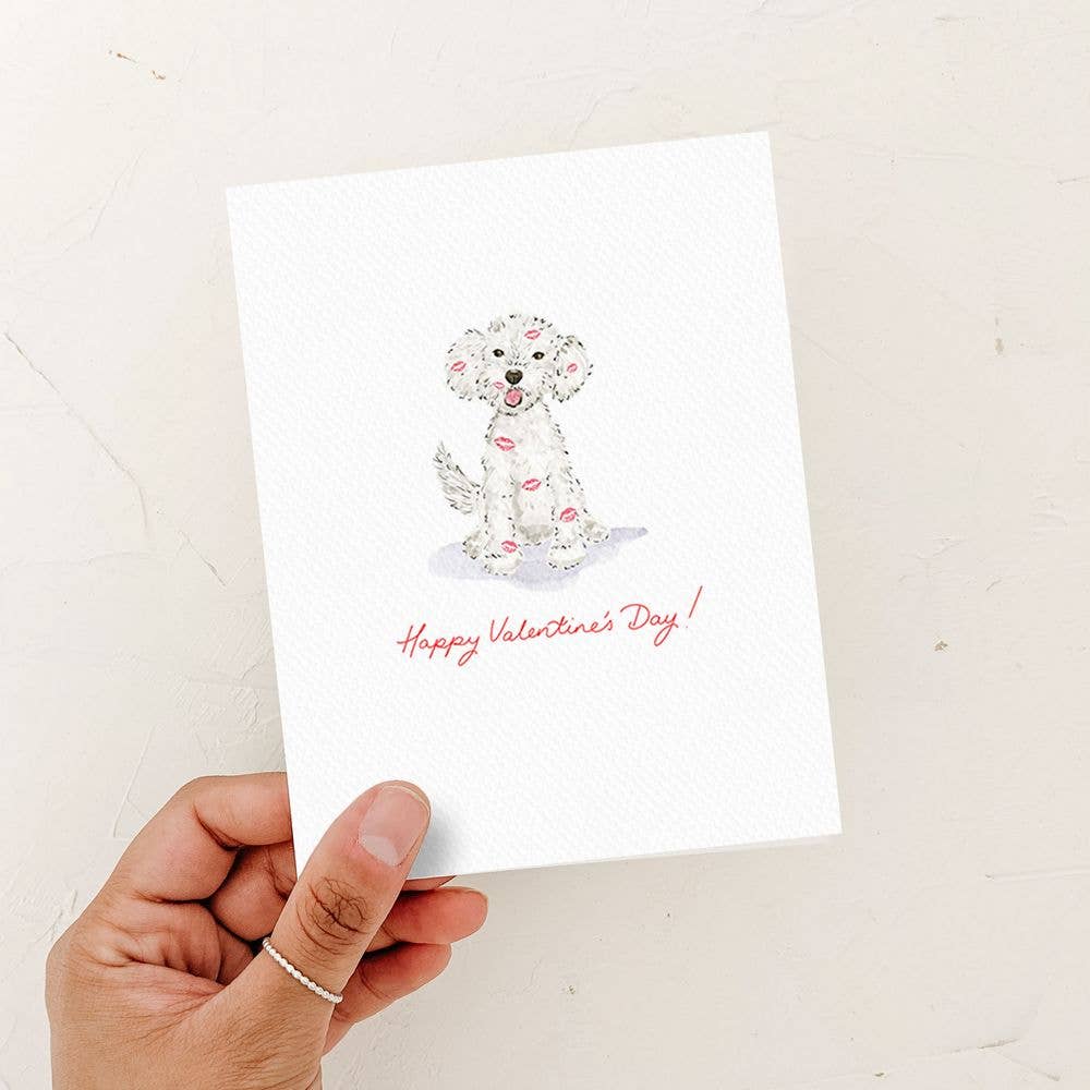 Puppy Kisses Valentine's Day Card Blank
