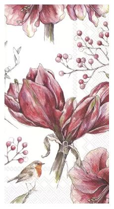 IHR Winter Amaryllis Hostess Napkin