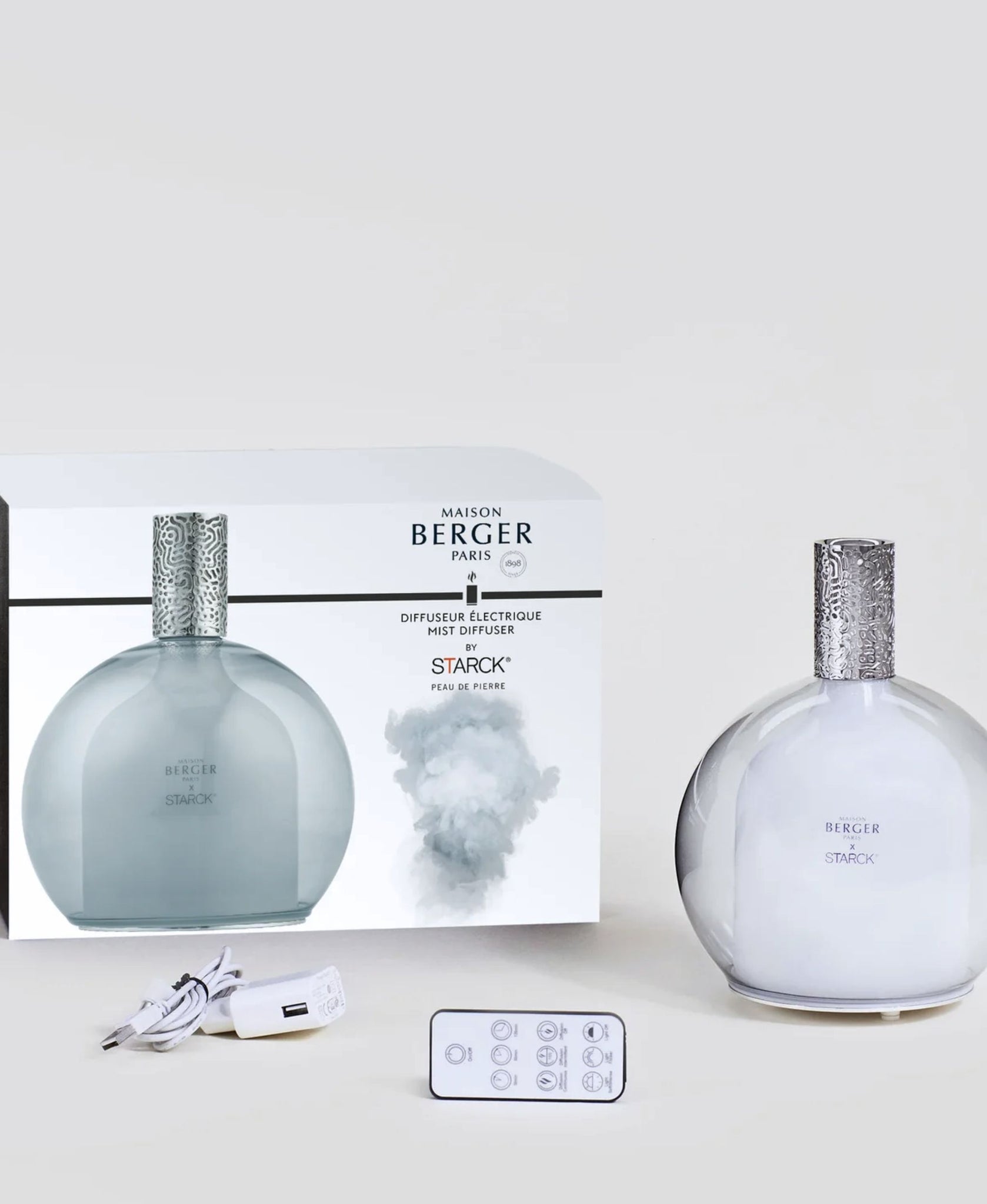 Starck Gray Mist Diffuser Set - Peau De Pierre - Maison Berger