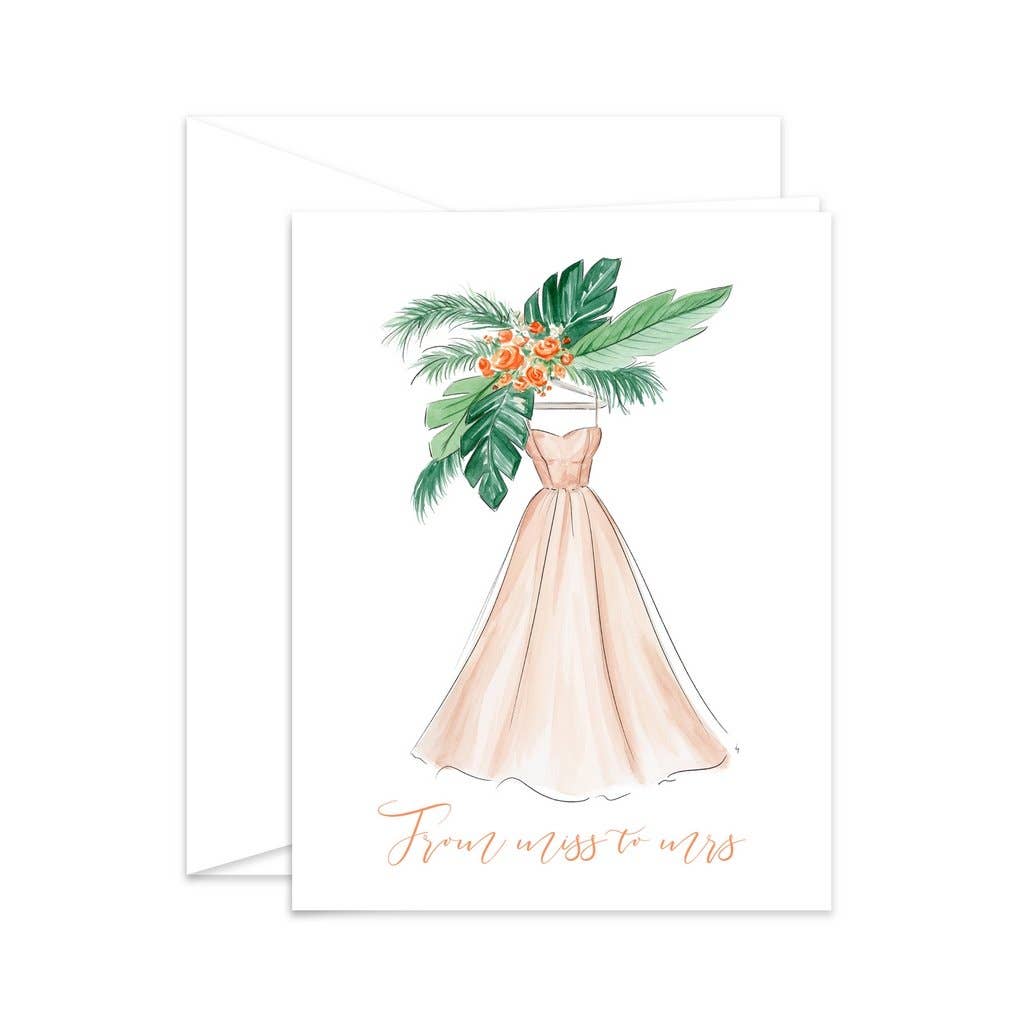 Miss to Mrs. - Bridal Shower, Newly Engaged Card Blank