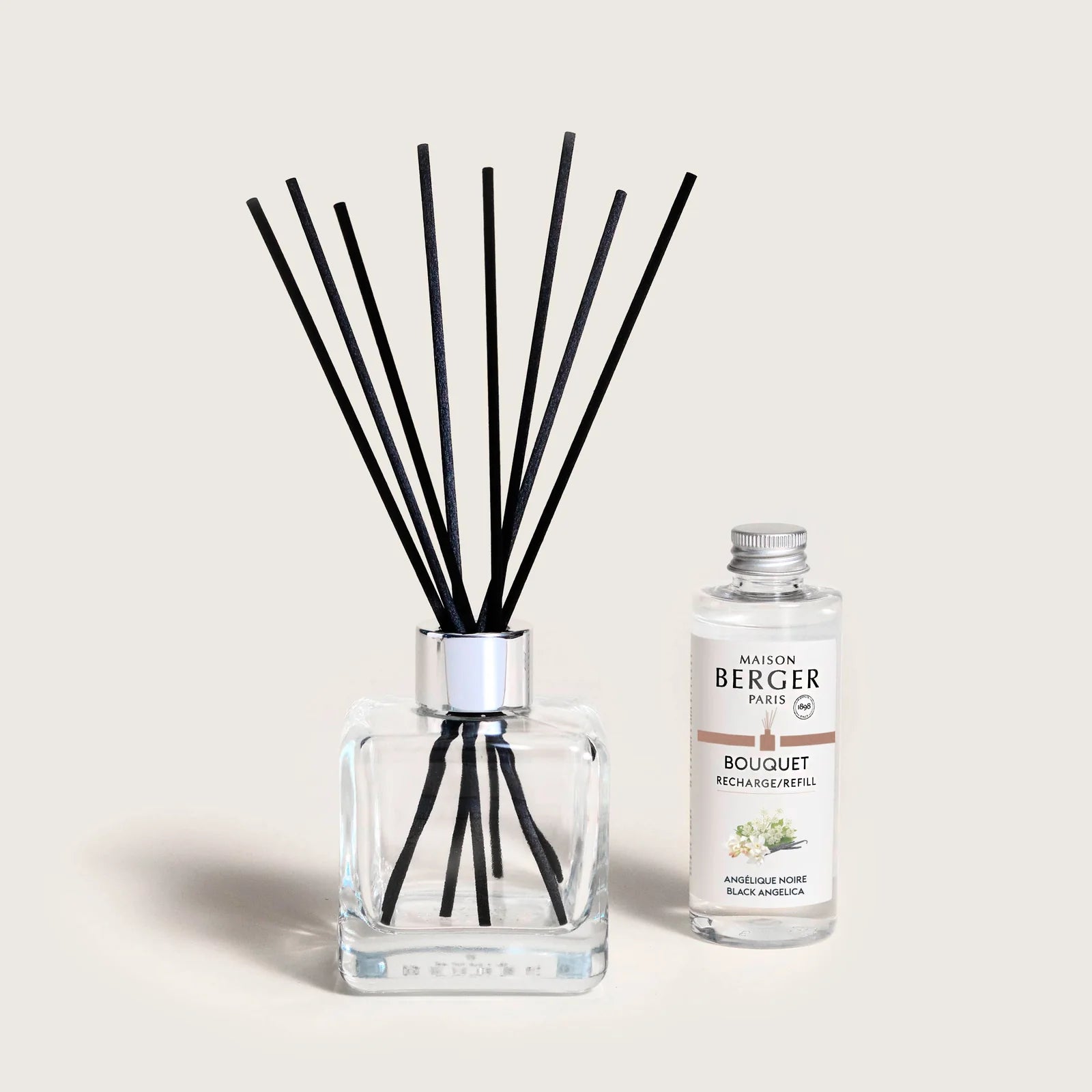 Cube Reed Diffuser 100 ml - Black Angelica - Maison Berger