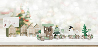 Small 4 Pc Train Set - Taupe/Mint