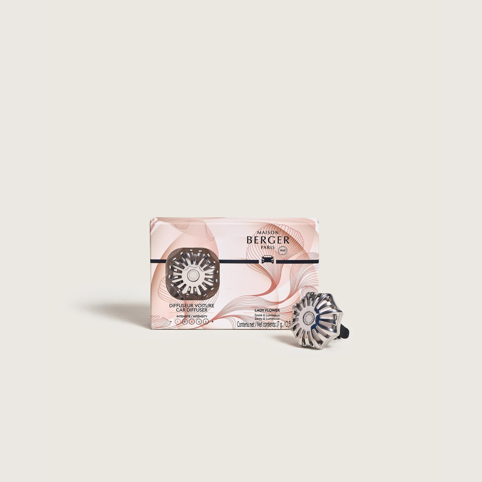 Maison Berger Corali Car Diffuser Kit with Lady Flower