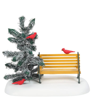 Department 56 Village Accessories Cardinal Christmas Bench