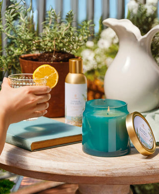 Thymes Cyprus Sea Salt Poured Candle with Gold Lid