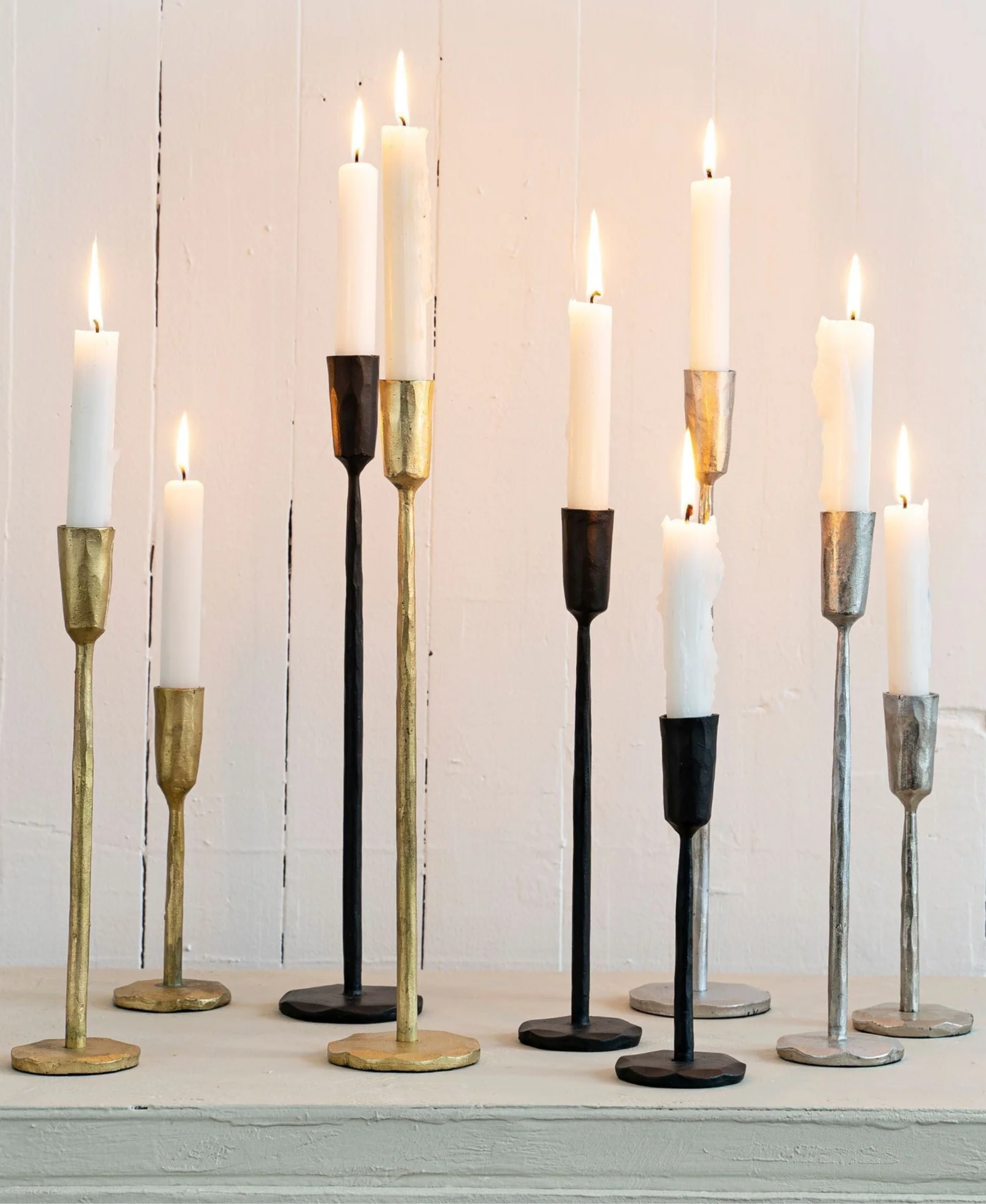 Luna Forged Candlestick Gold - Small