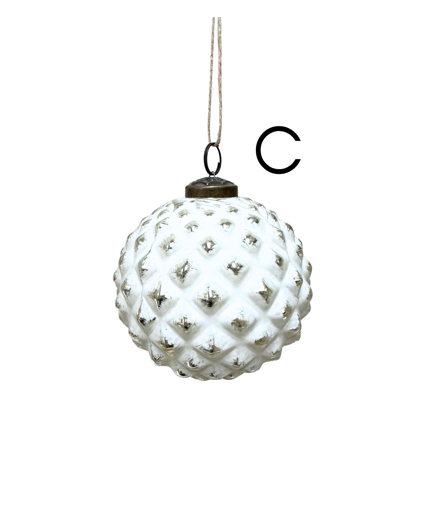 Modern White Washed Ornaments - 4