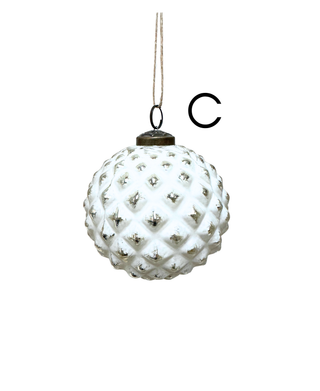 Modern White Washed Ornaments - 4