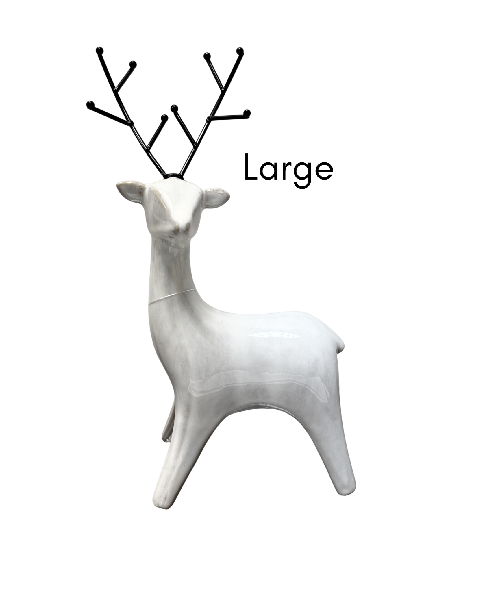 Ceramic White Glazed Deer
