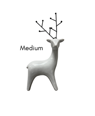 Ceramic White Glazed Deer