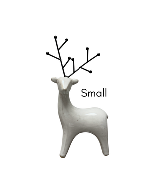 Ceramic White Glazed Deer