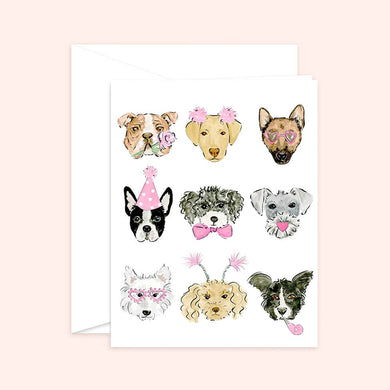 Pretty In Pink Dogs Card Blank