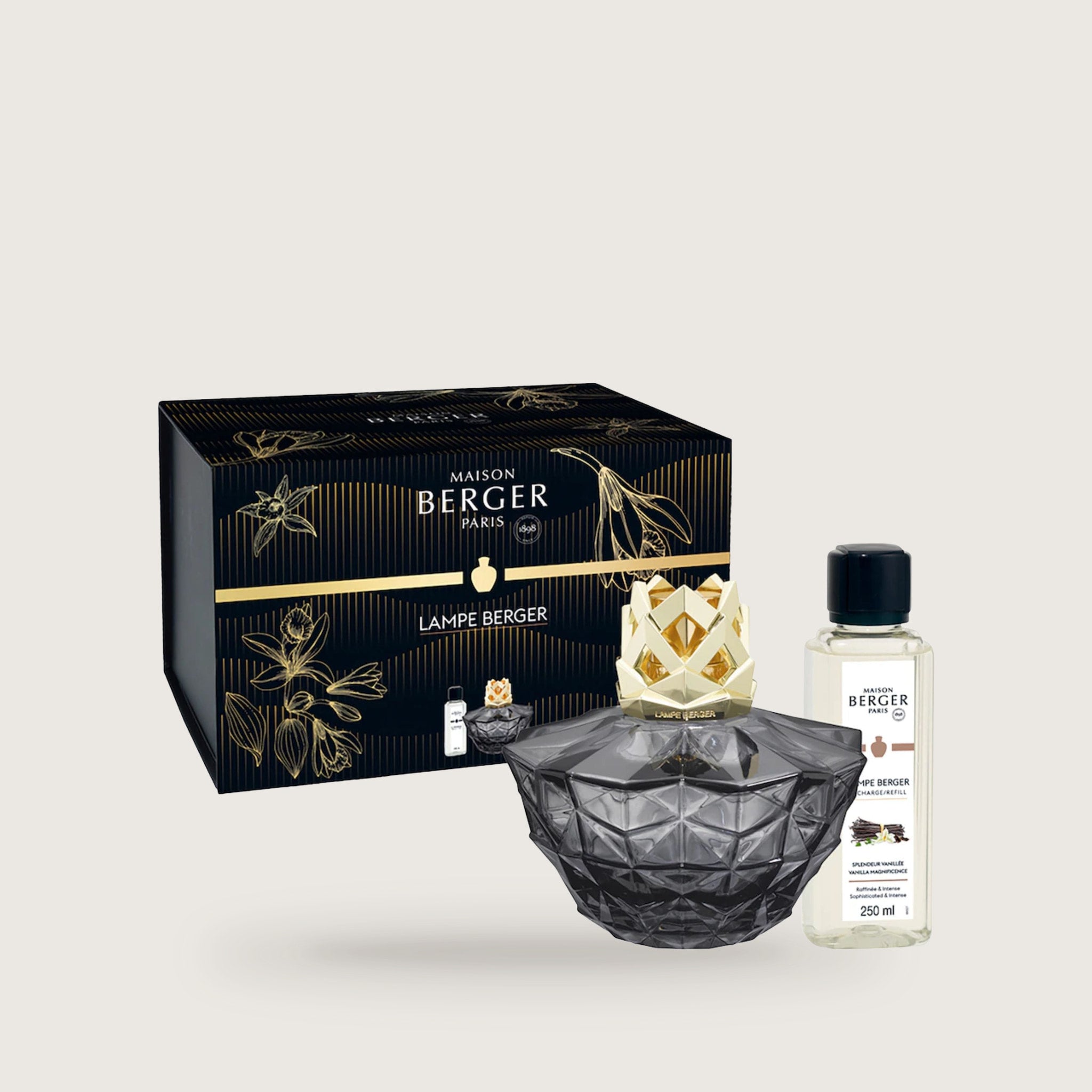Lampe Berger Kali Black Fragrance Lamp Gift Set with Vanilla Magnificence