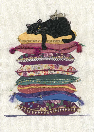 Bug Art Cat Cushions Card Blank
