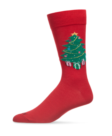 Men's Christmas Tree Holiday Crew Socks