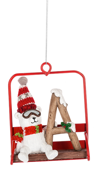 Ski Lift Monogram Ornament