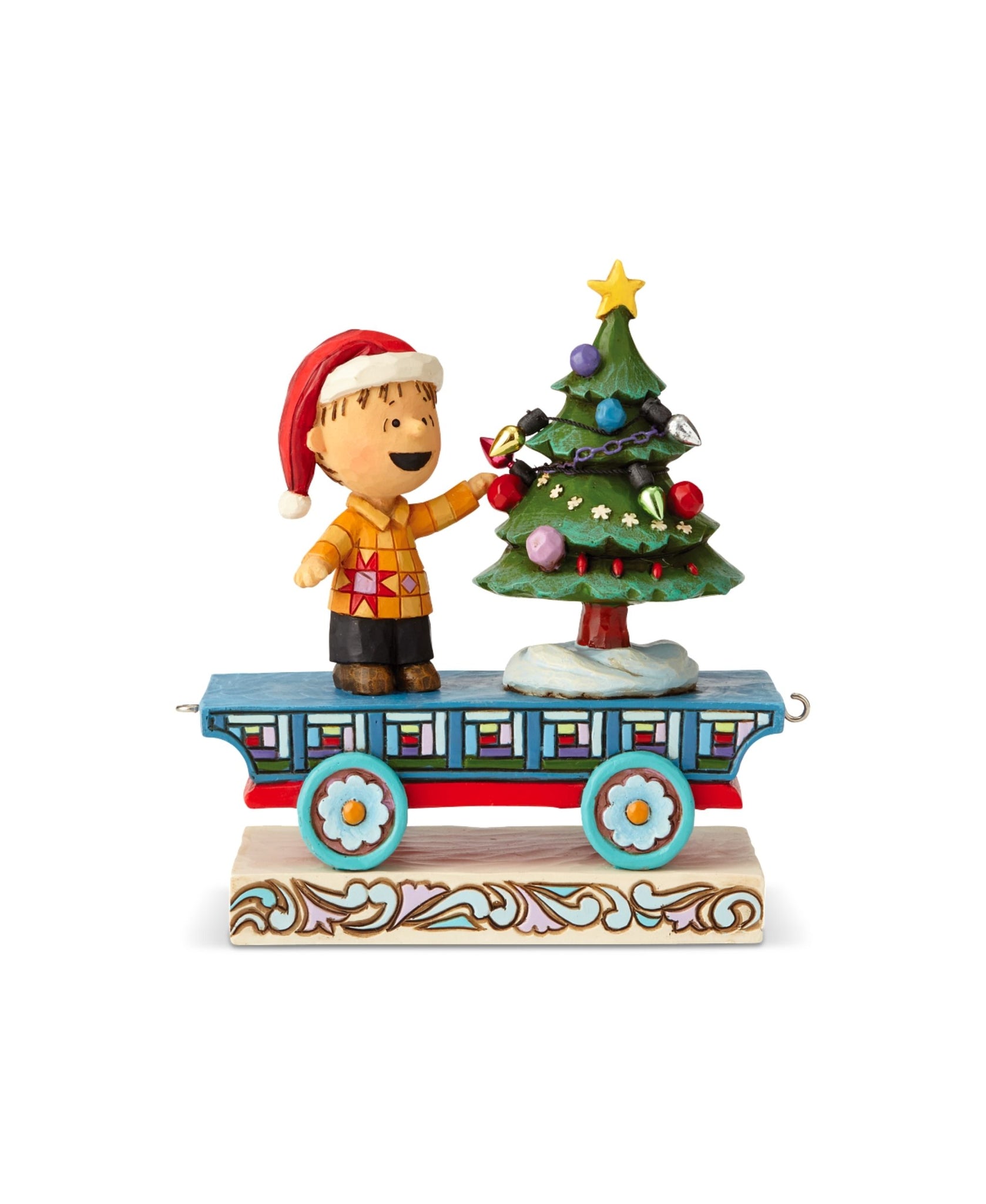 Jim Shore Peanuts 'All Aglow' - Linus Christmas Train Car