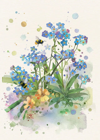 Bug Art Forget Me Nots Card Blank