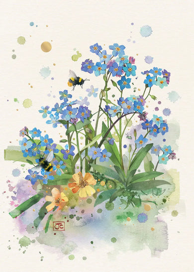 Bug Art Forget Me Nots Card Blank