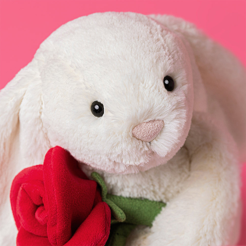 Jellycat Cream Bunny With Rose