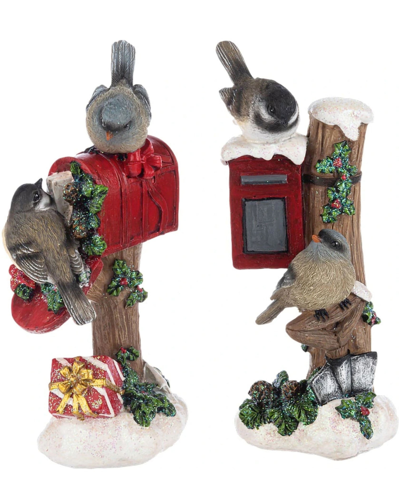 Holiday Bird and Mailbox Shelf Sitter