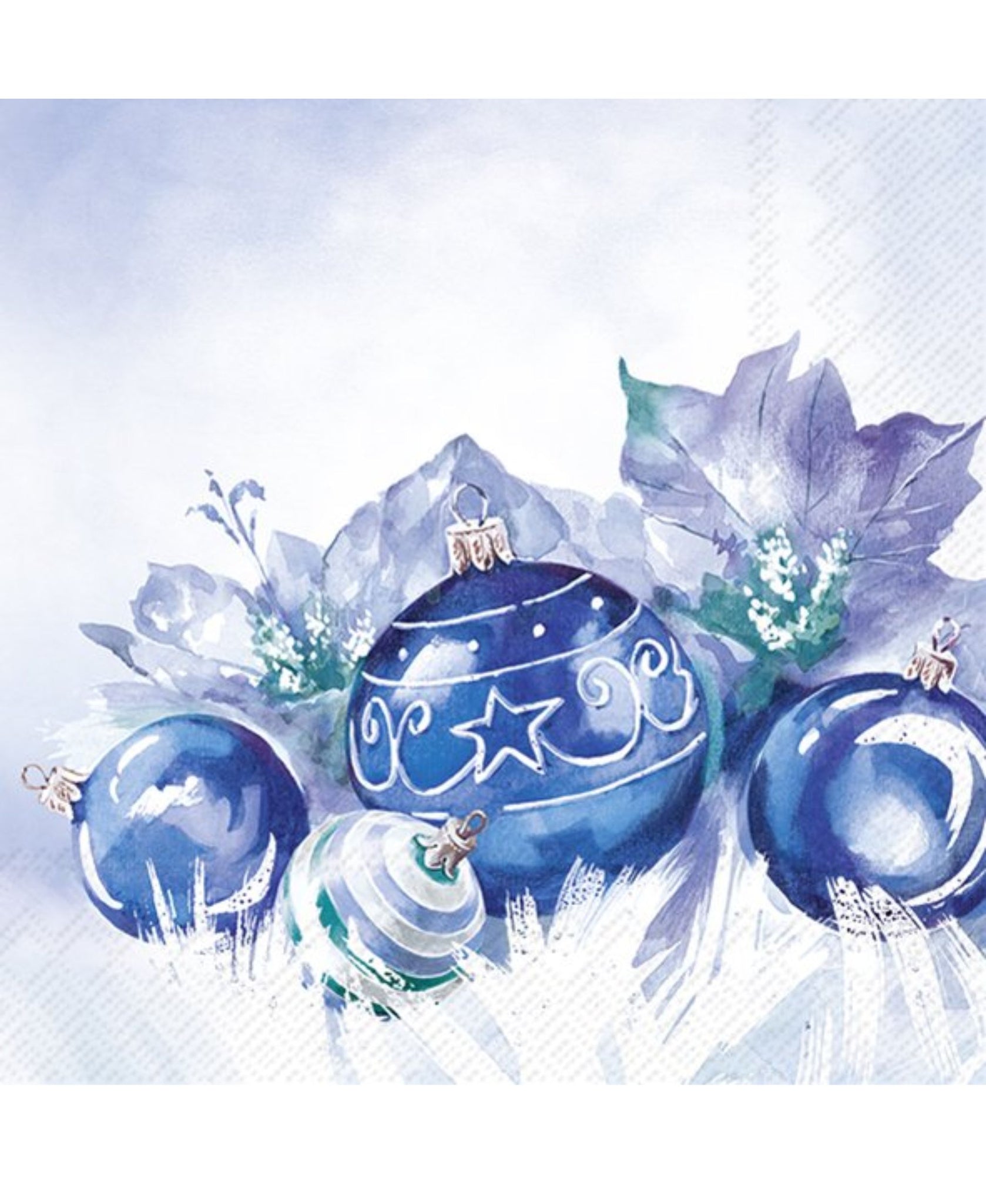 IHR Blue Baubles Cocktail Napkins