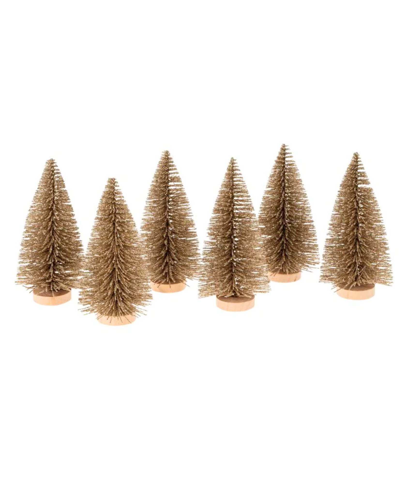 Bottle Brush Tree, Champage Sparkle, Set of 6