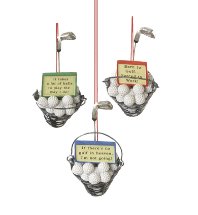 Bucket Of Golf Balls Ornament