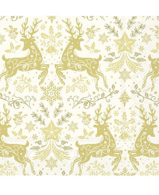 Ihr Christmas Ornaments Gold Lunch Napkins