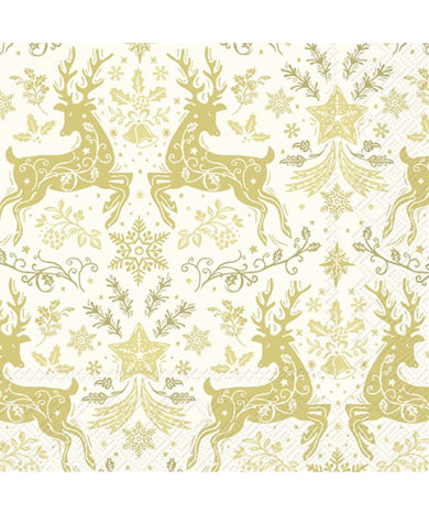 Ihr Christmas Ornaments Gold Lunch Napkins