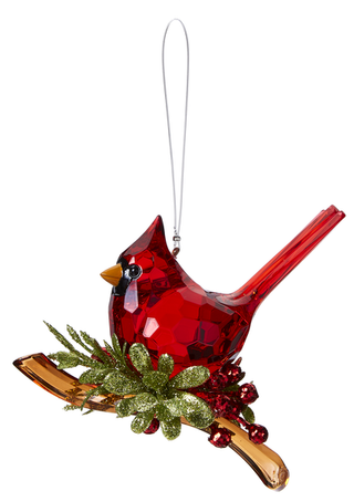 Kissing Krystals Classic Cardinal Ornament