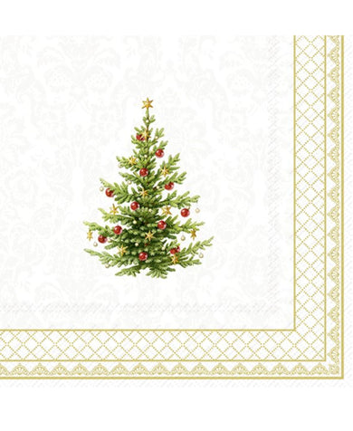 Ihr Classic Christmas Tree Gold Lunch Napkins