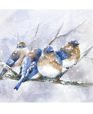 Ihr Cuddly Birdies Blue Lunch Napkins
