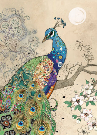 Bug Art Peacock Card Blank