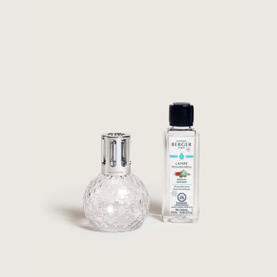 Lampe Berger Disco Clear Fragrance Lamp Gift Set with Festive Fir