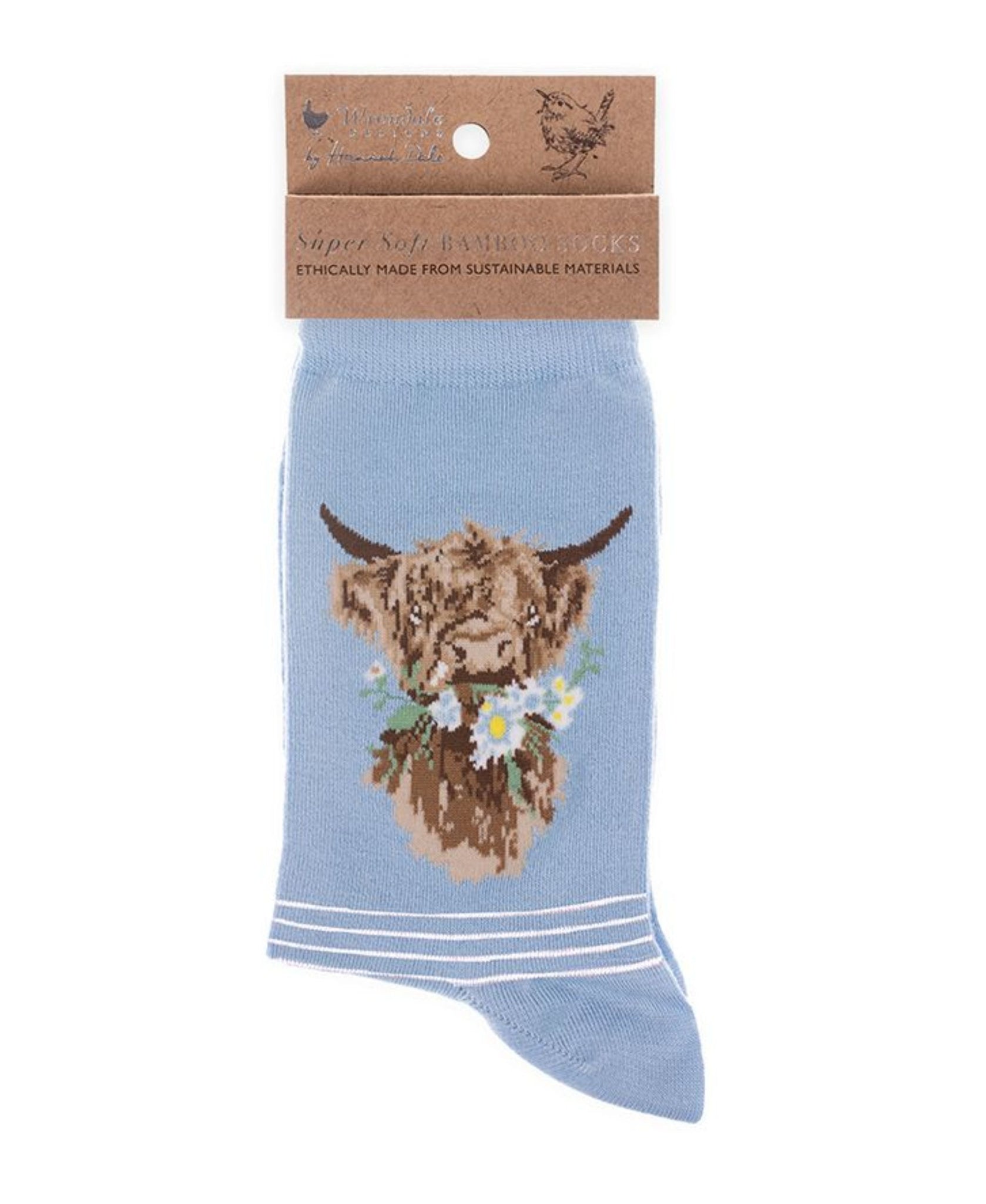 Wrendale Designs Women's 'Daisy Coo' Highland Cow Socks